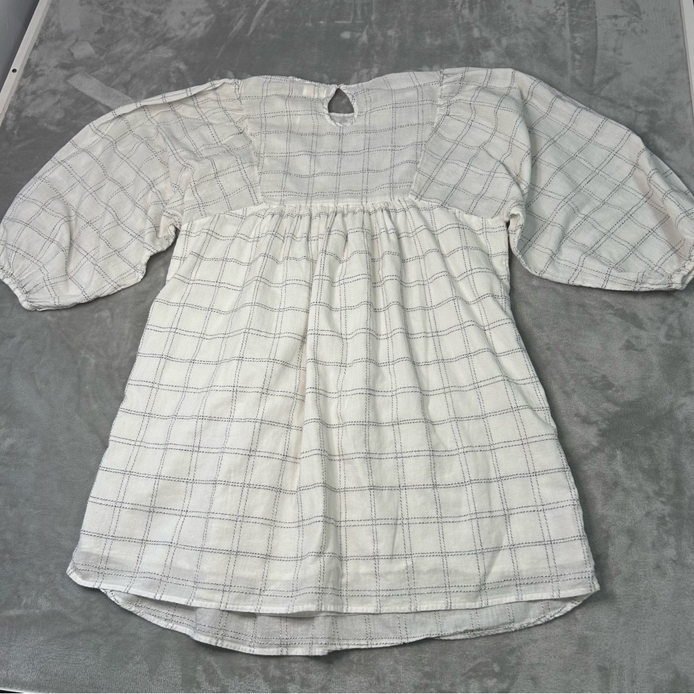 World Market Embroidered Peasant Dress Women L XL Cottage Boho Cotton minimalist - Picture 9 of 10